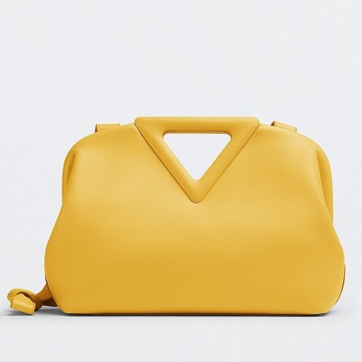 Bottega Veneta Small Point Top Handle Bag In Yellow Leather BVBS12447