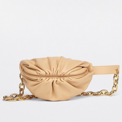 Bottega Veneta The Belt Chain Pouch In Almond Nappa Leather BVBS12063