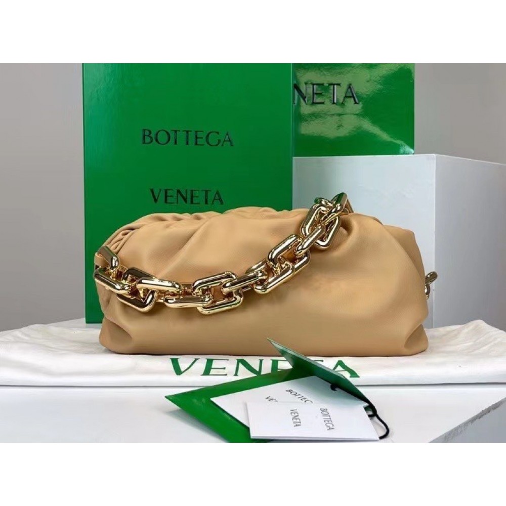 Bottega Veneta The Chain Pouch Bag In Beige Calfskin BVBS12227