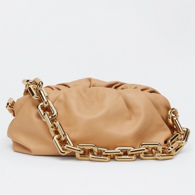 Bottega Veneta The Chain Pouch Bag In Beige Calfskin BVBS12227