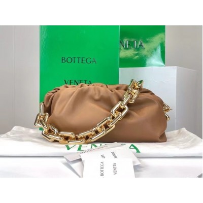 Bottega Veneta The Chain Pouch Bag In Teak Calfskin BVBS12230