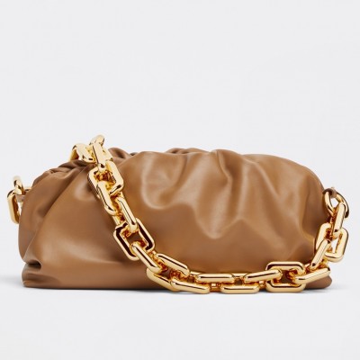 Bottega Veneta The Chain Pouch Bag In Teak Calfskin BVBS12230