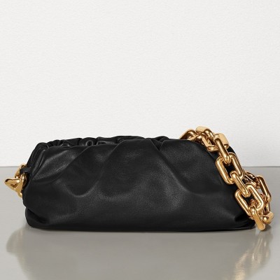 Bottega Veneta The Chain Pouch In Black Calfskin BVBS12231