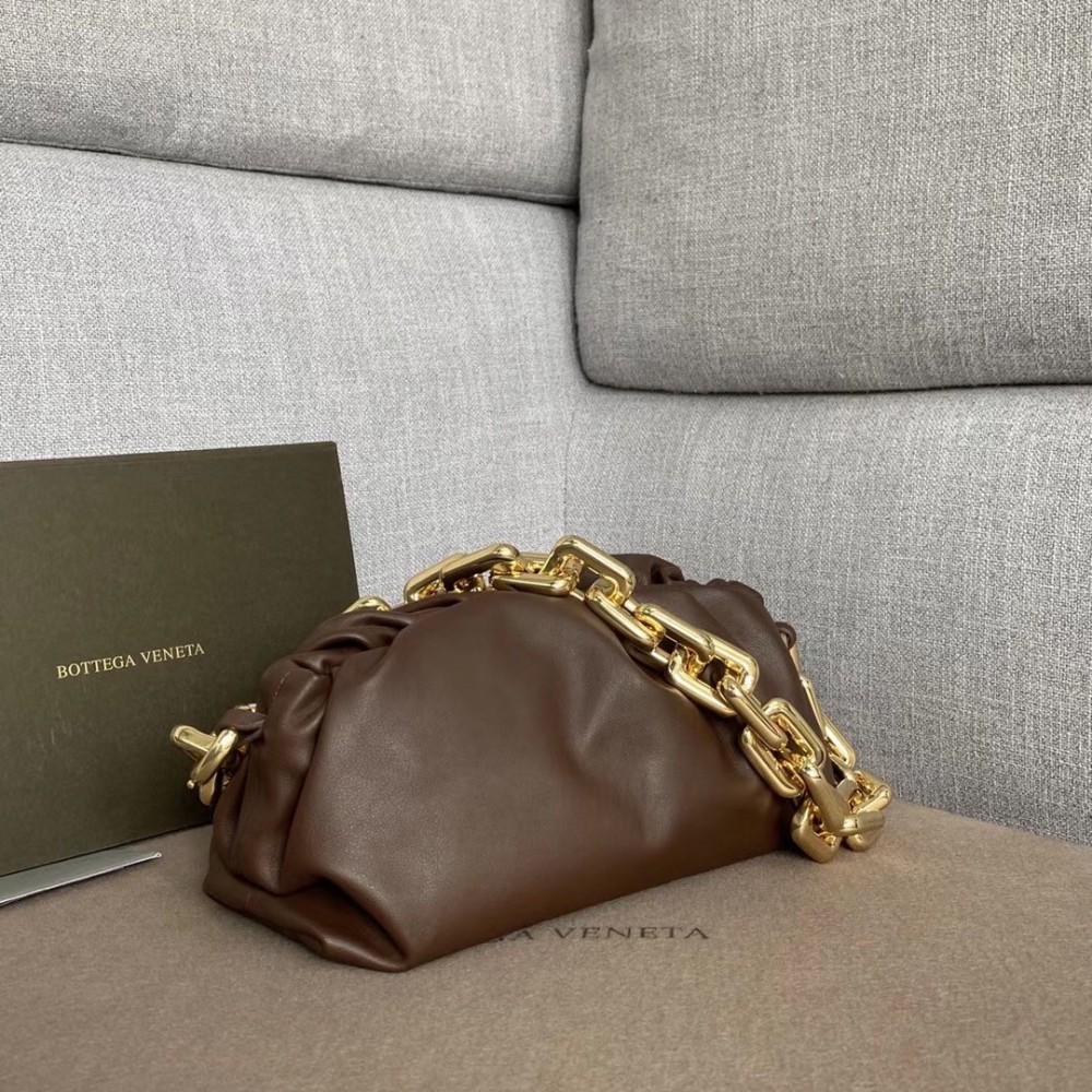 Bottega Veneta The Chain Pouch In Fondente Calfskin BVBS12233