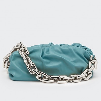 Bottega Veneta The Chain Pouch In Green Water Calfskin BVBS12235