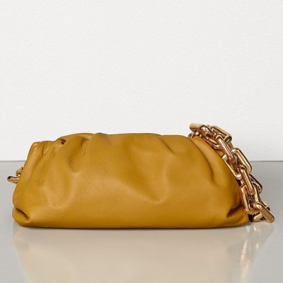 Bottega Veneta The Chain Pouch In Ocra Calfskin BVBS12237