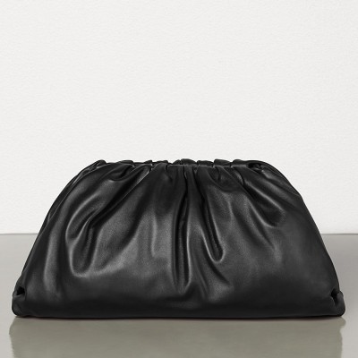 Bottega Veneta The Pouch Clutch In Black Calfskin BVBS12256