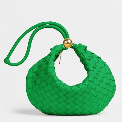 Bottega Veneta Turn Bag In Green Intrecciato Lambskin BVBS12513