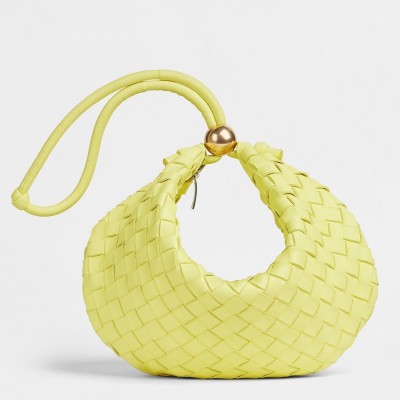 Bottega Veneta Turn Bag In Yellow Intrecciato Lambskin BVBS12514